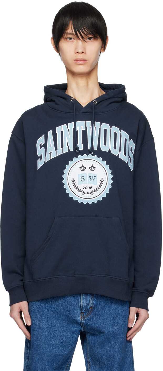 

Темно-синий худи с вышивкой Saintwoods