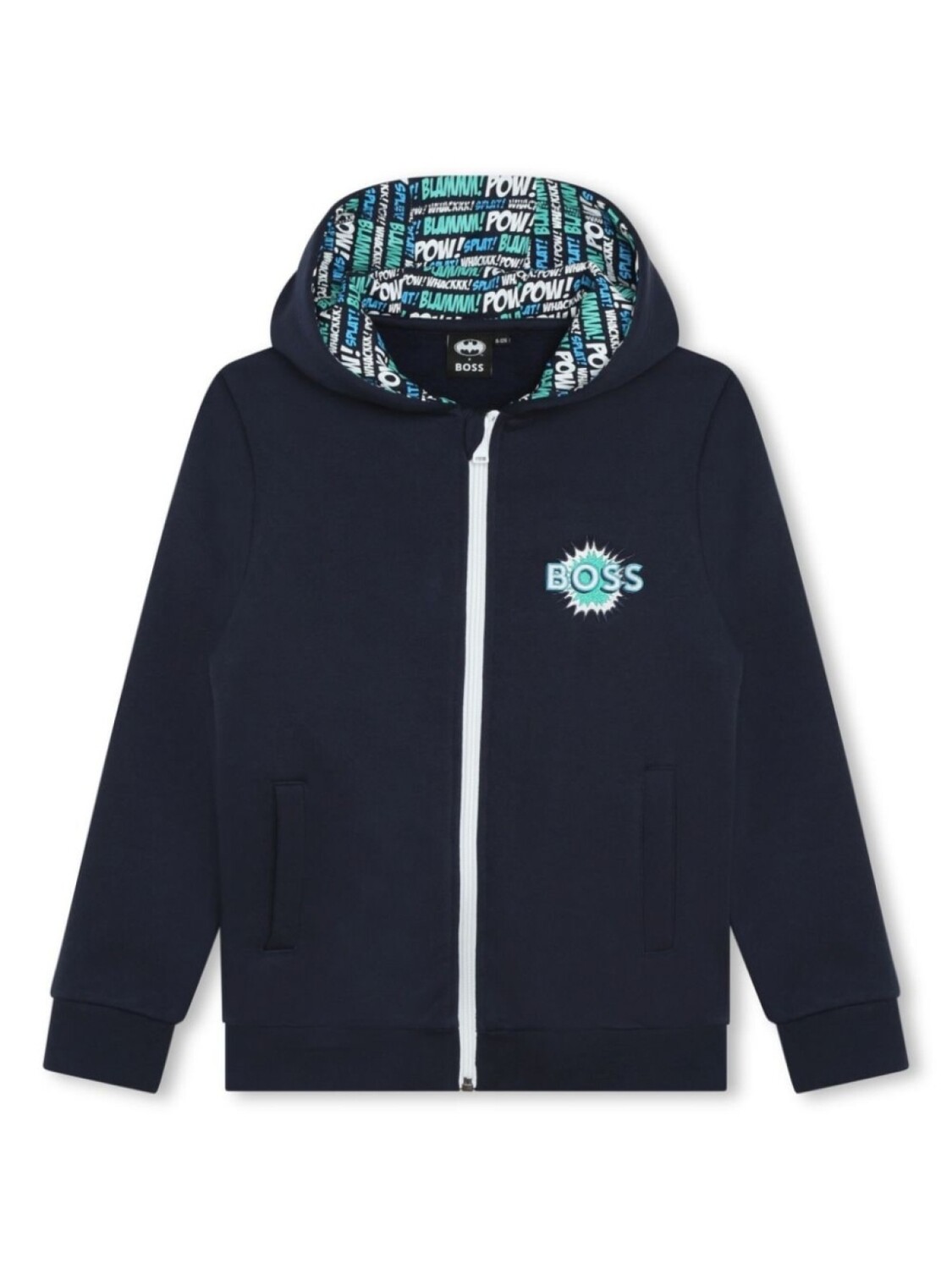 

BOSS Kidswear куртка с капюшоном и логотипом, синий