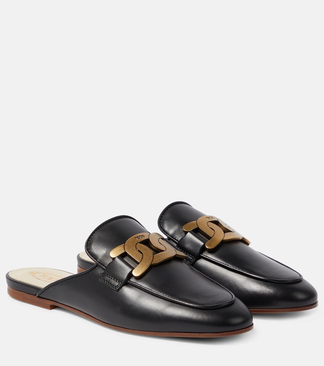 

Кожаные тапочки с логотипом Tod'S, черный