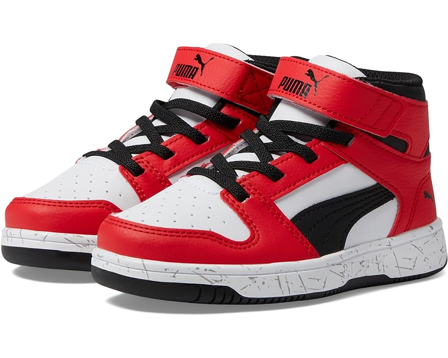 Кроссовки Puma Rebound Layup Synthetic Leather Scratch Hook and Loop, цвет Puma White/Puma Black/For All Time Red