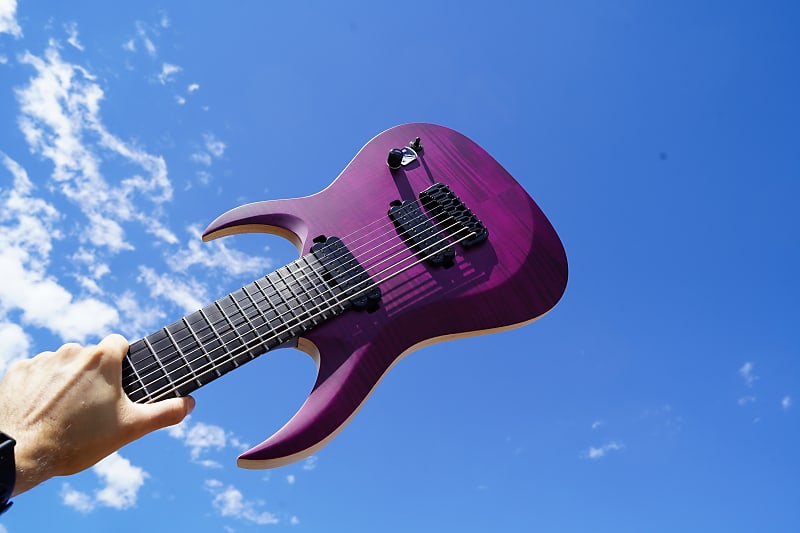 Электрогитара Schecter DIAMOND SERIES John Browne Tao-8 - Satin Trans Purple 8-String Electric Guitar