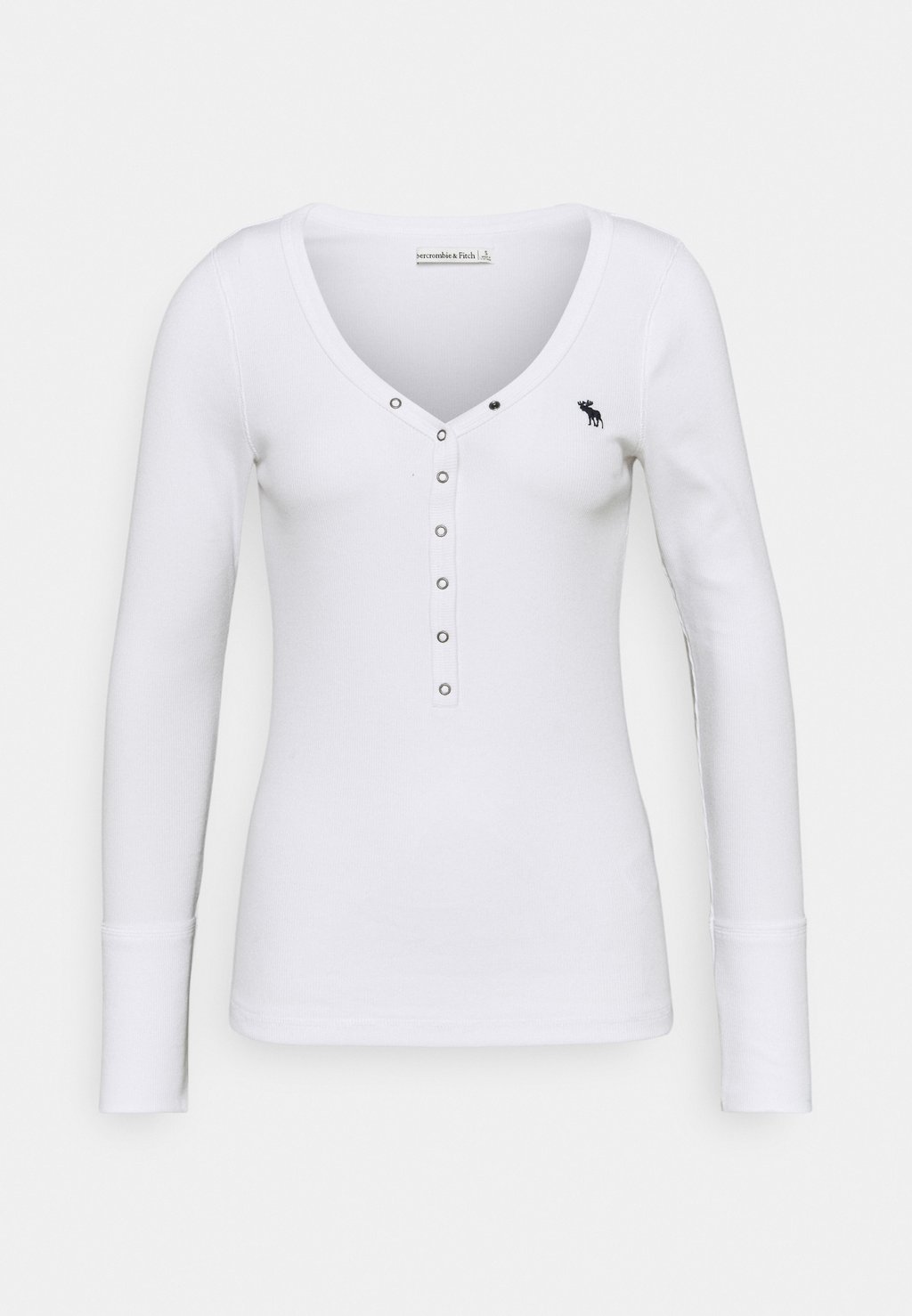Рубашка с длинным рукавом Abercrombie & Fitch, белый хлопок с длинным рукавом abercrombie
