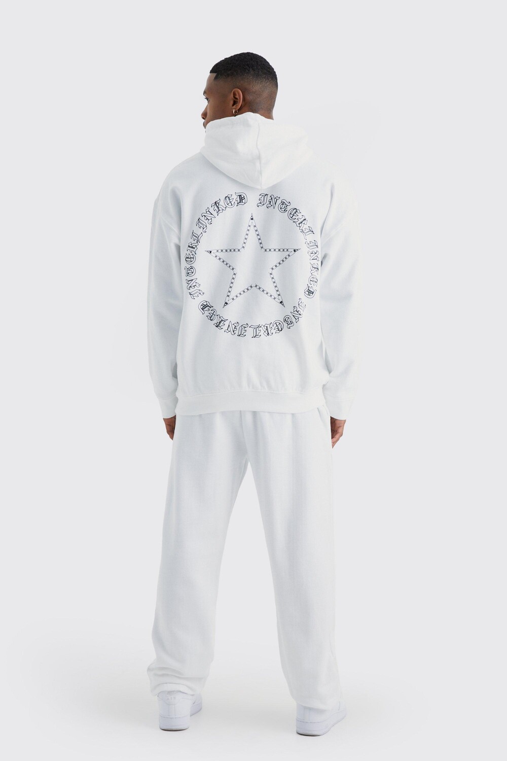 

Спортивный костюм с капюшоном star graphic Boohoo, белый