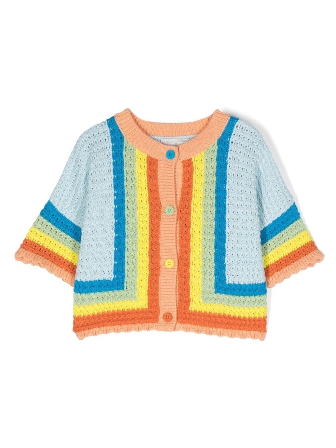 

Stella McCartney Kids вязаный кардиган в стиле колор-блок, оранжевый