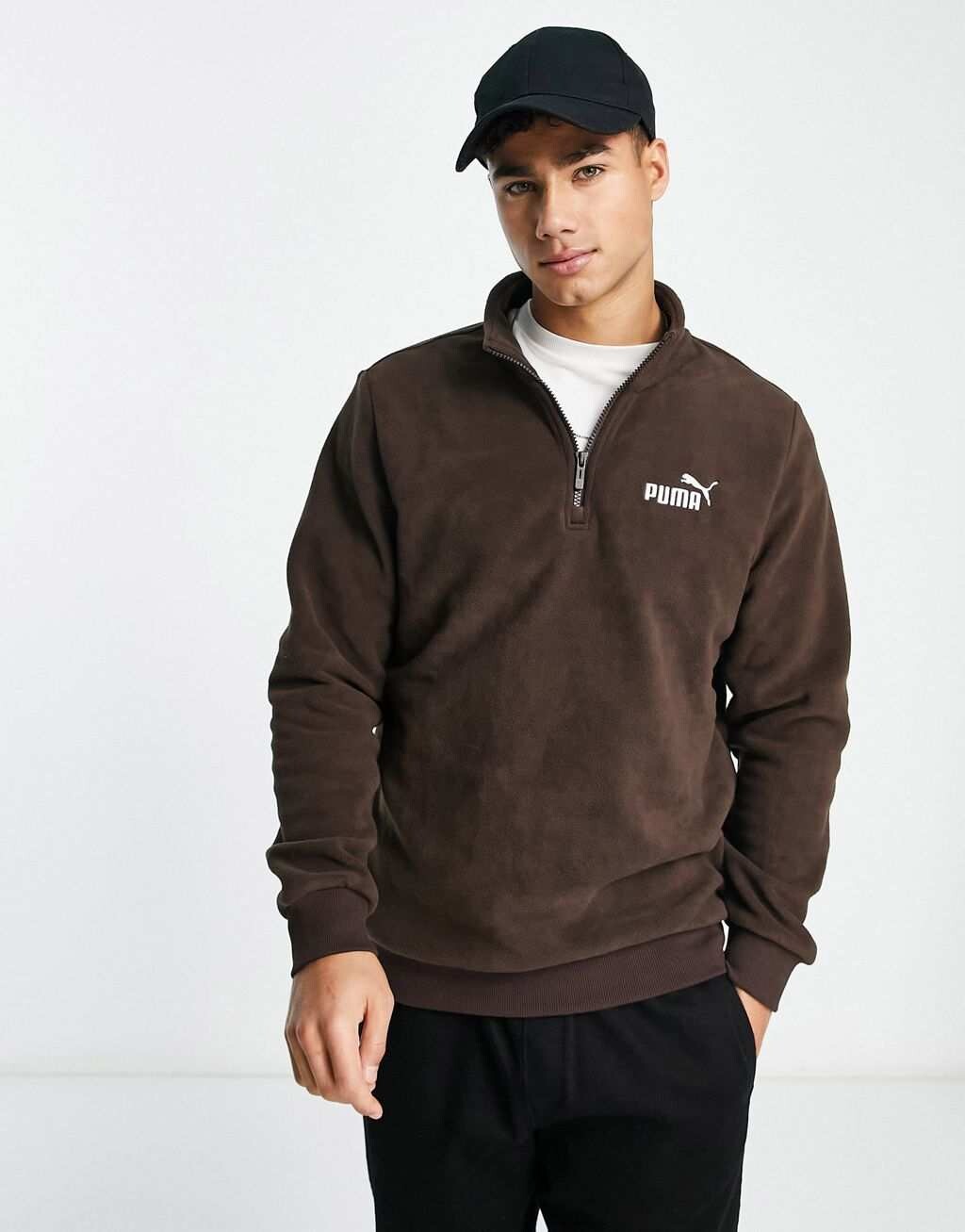 

Коричневый флис на молнии 1/4 Puma Essentials