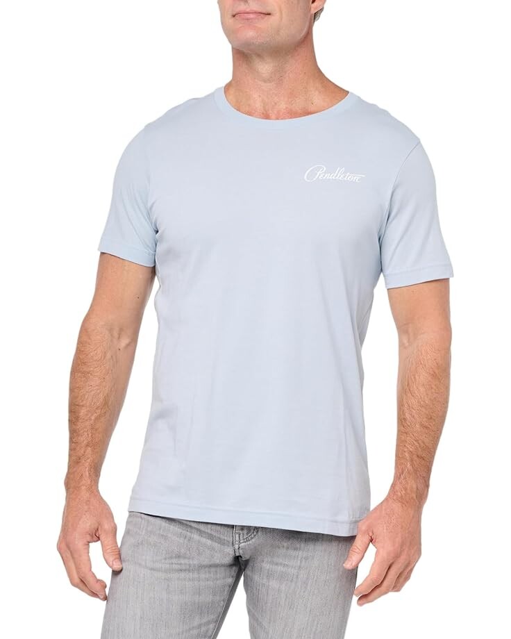 

Футболка Pendleton Harding Skull Graphic, цвет Light Blue/White