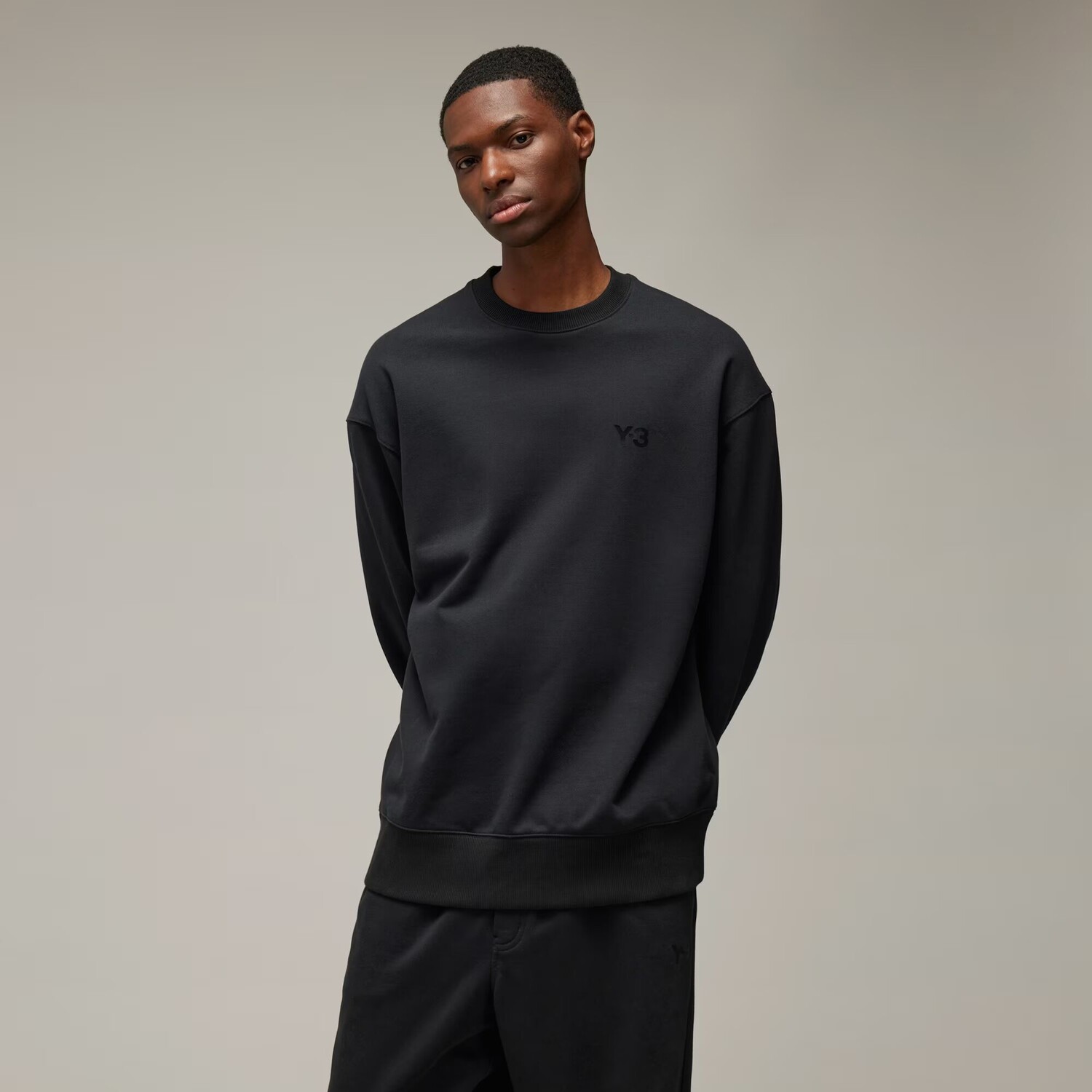 

Свитер Y-3 из французской махровой ткани с круглым вырезом Adidas