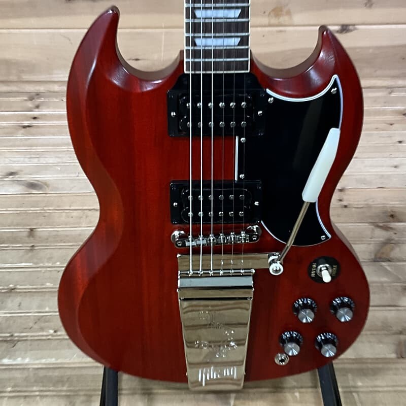 

Электрогитара Gibson SG Standard '61 Maestro Vibrola Faded Electric Guitar - Vintage Cherry Satin