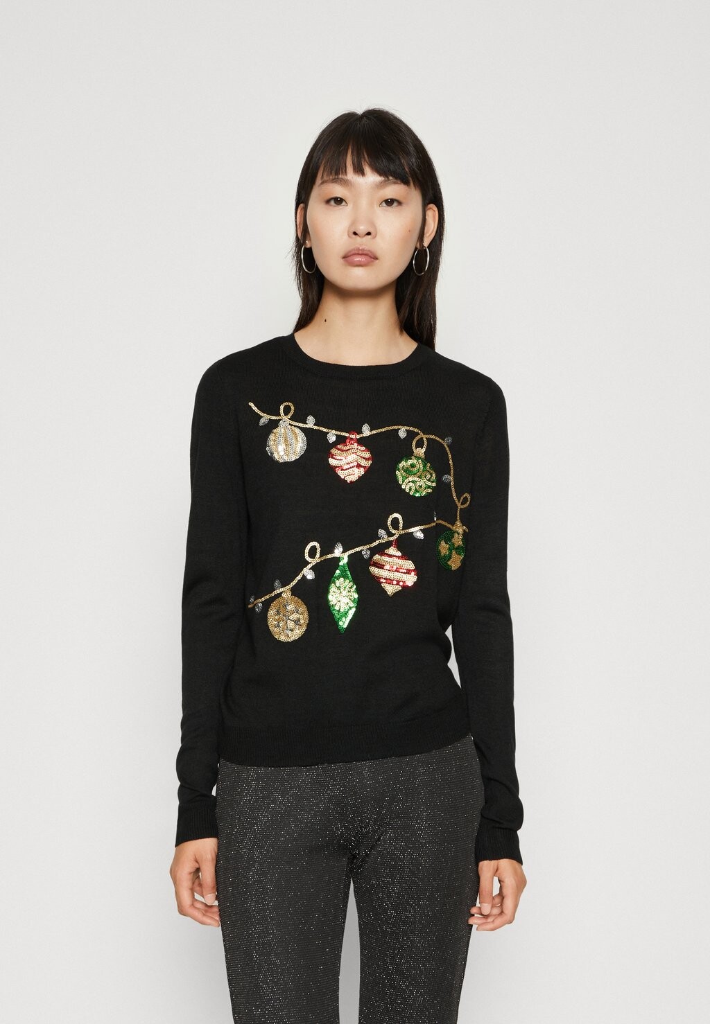 

Свитшот ONLY Tall ONLXMAS GLITTER DECO O NECK, черный