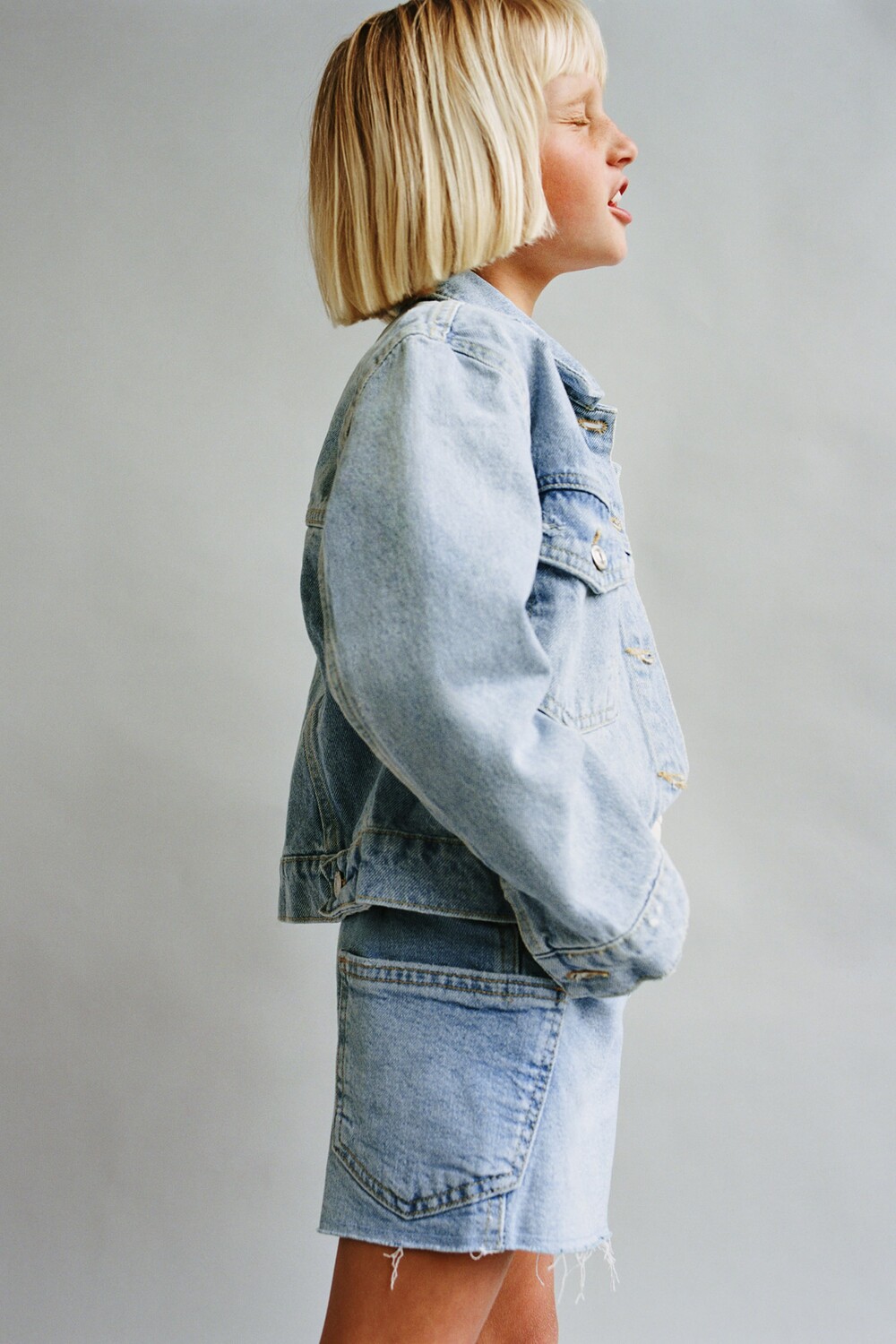 

Шорты из гибкого денима Zara, синий