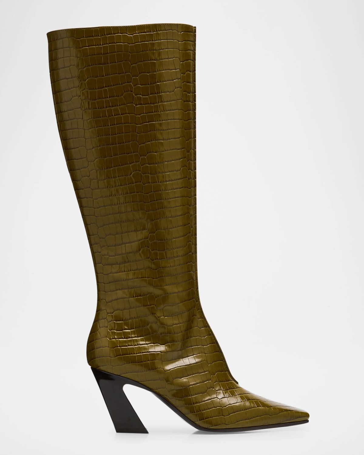 

Ботинки до колена Lewis из крокодиловой кожи Bottega Veneta, цвет Olive Oil