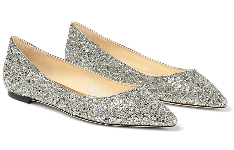 

Jimmy Choo Wmns Romy Туфли на плоской подошве, серебро