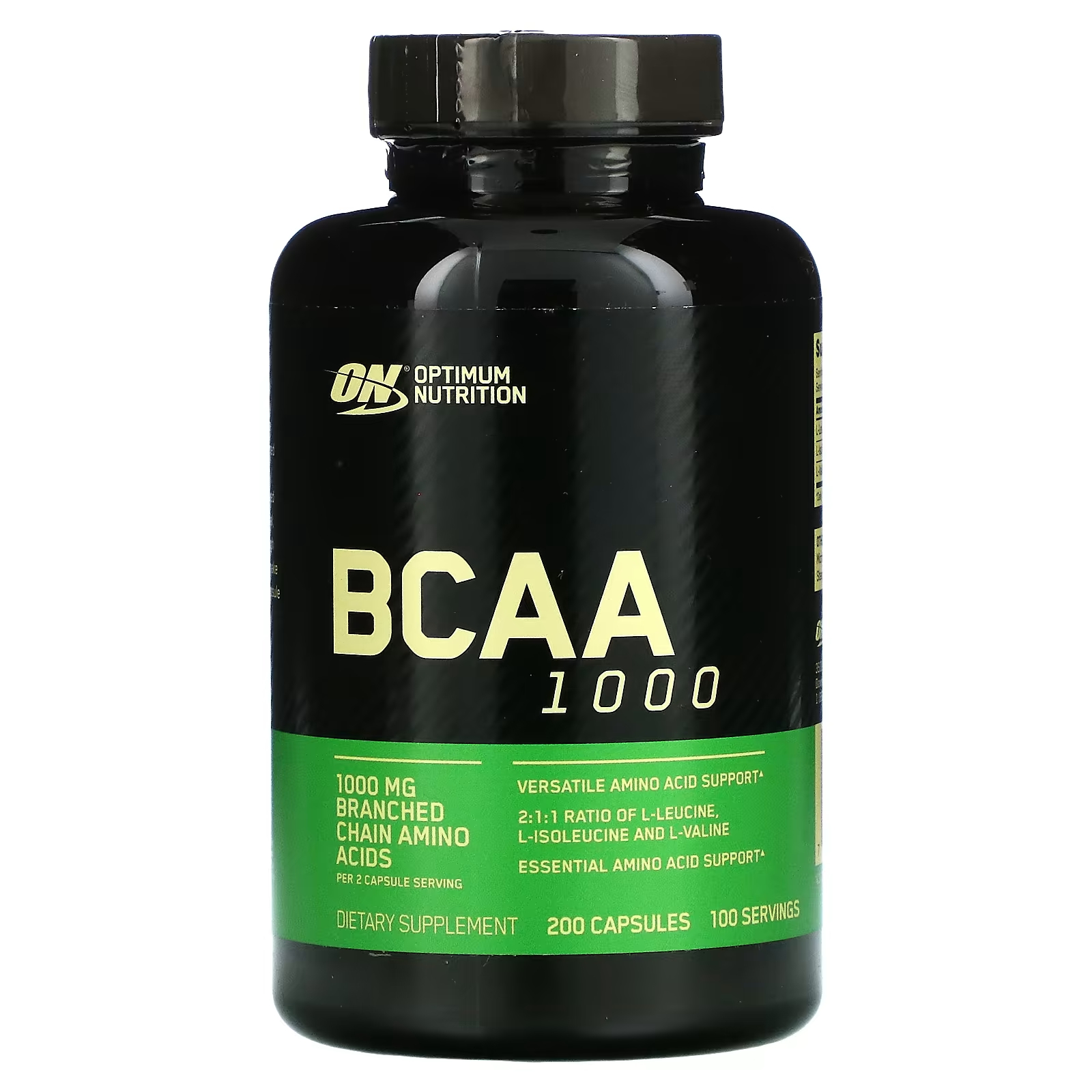 Пищевая добавка Optimum Nutrition BCAA 1000, 200 капсул фото