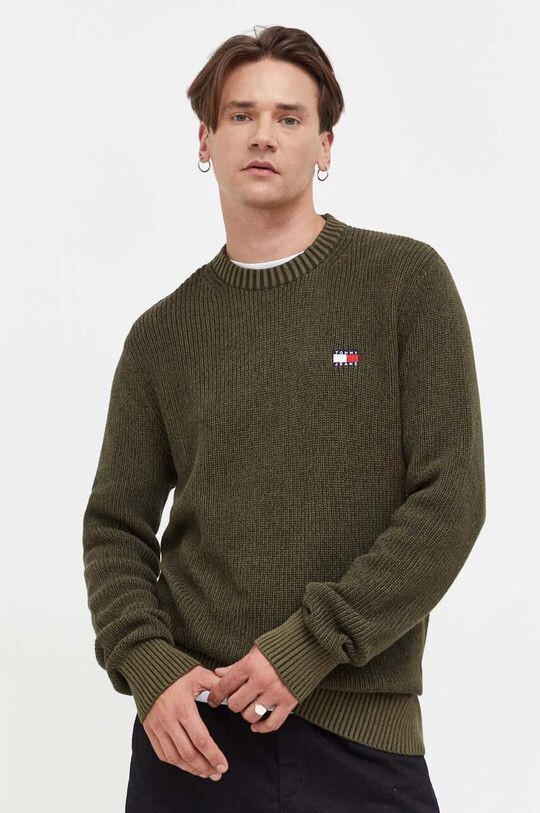 

Хлопковый свитер Tommy Jeans, зеленый