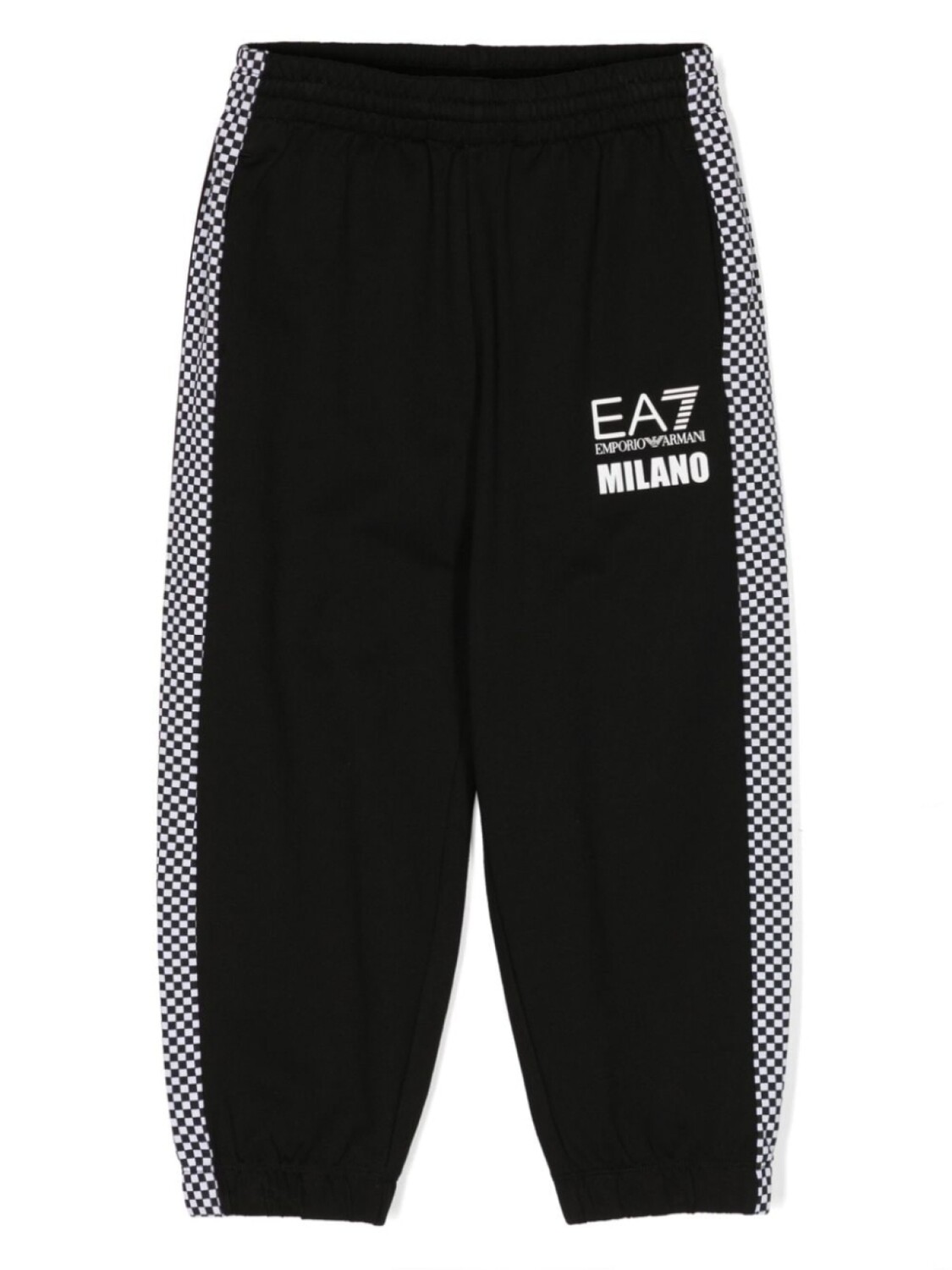 

Emporio Armani Kids клетчатые брюки с логотипом, черный