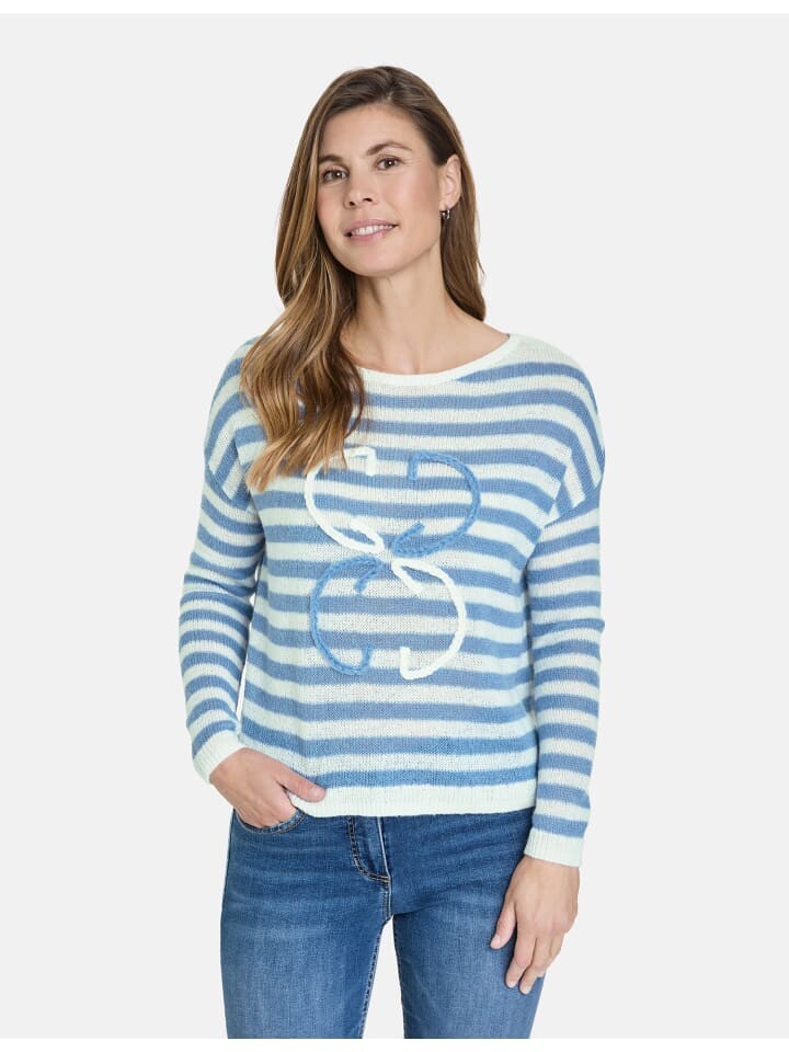 

Пуловер Gerry Weber Langarm Rundhals, цвет blue-white stripe