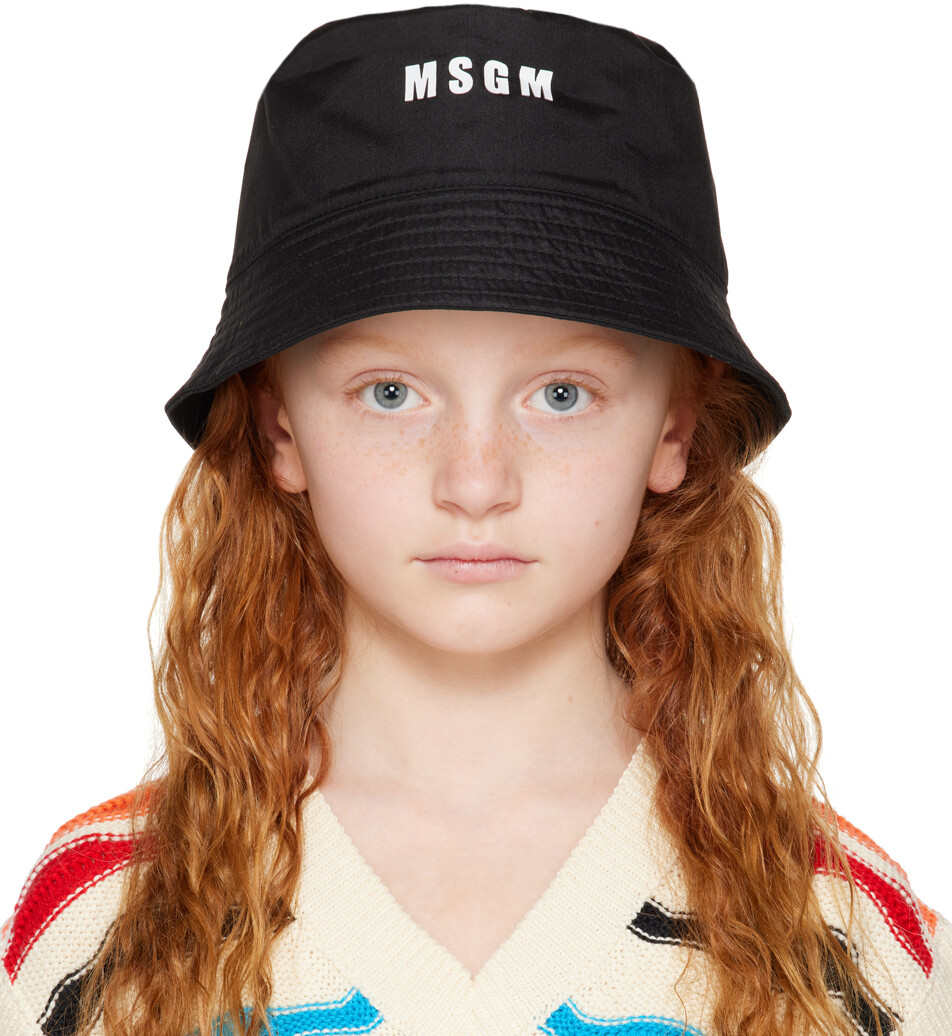 

Детская черная панама с логотипом Msgm Kids