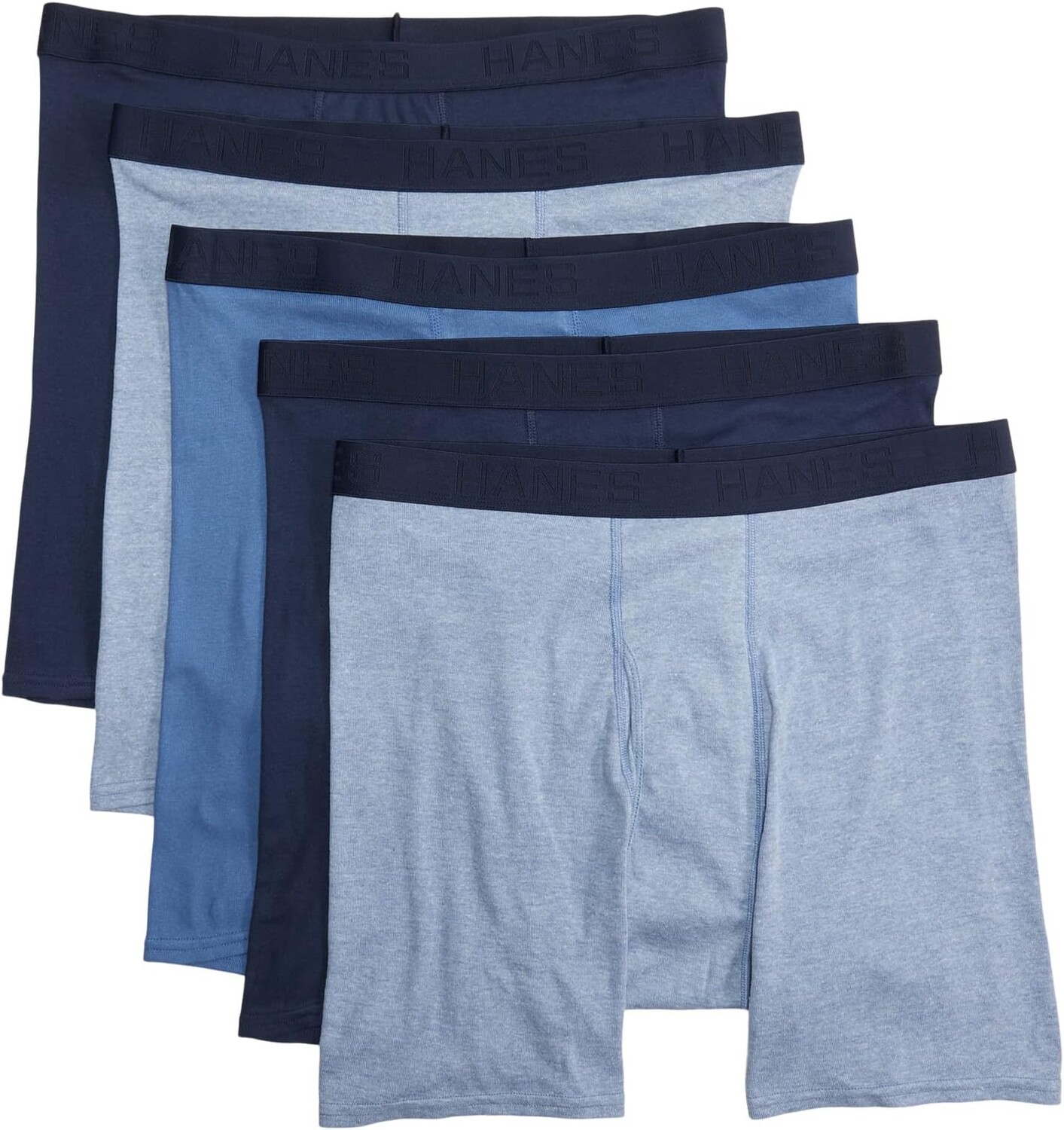

Большие трусы-боксеры Ultimate, 5 шт. Hanes, цвет Indigo Ink/Frontier Blue Pe Heather/Classic Denim