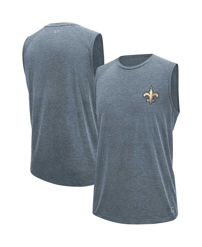 

Мужская серая футболка без рукавов New Orleans Saints Warm Up MSX by Michael Strahan, серый
