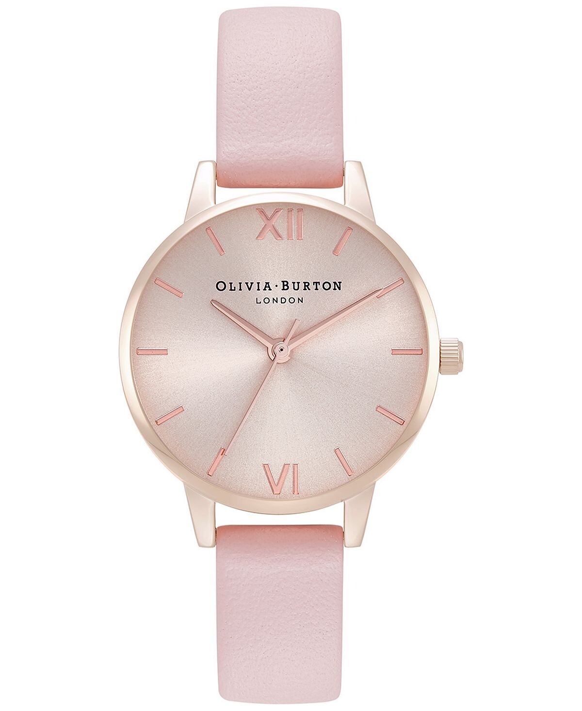 

Женские классические часы с розовым кожаным ремешком, 30 мм Olivia Burton, розовый