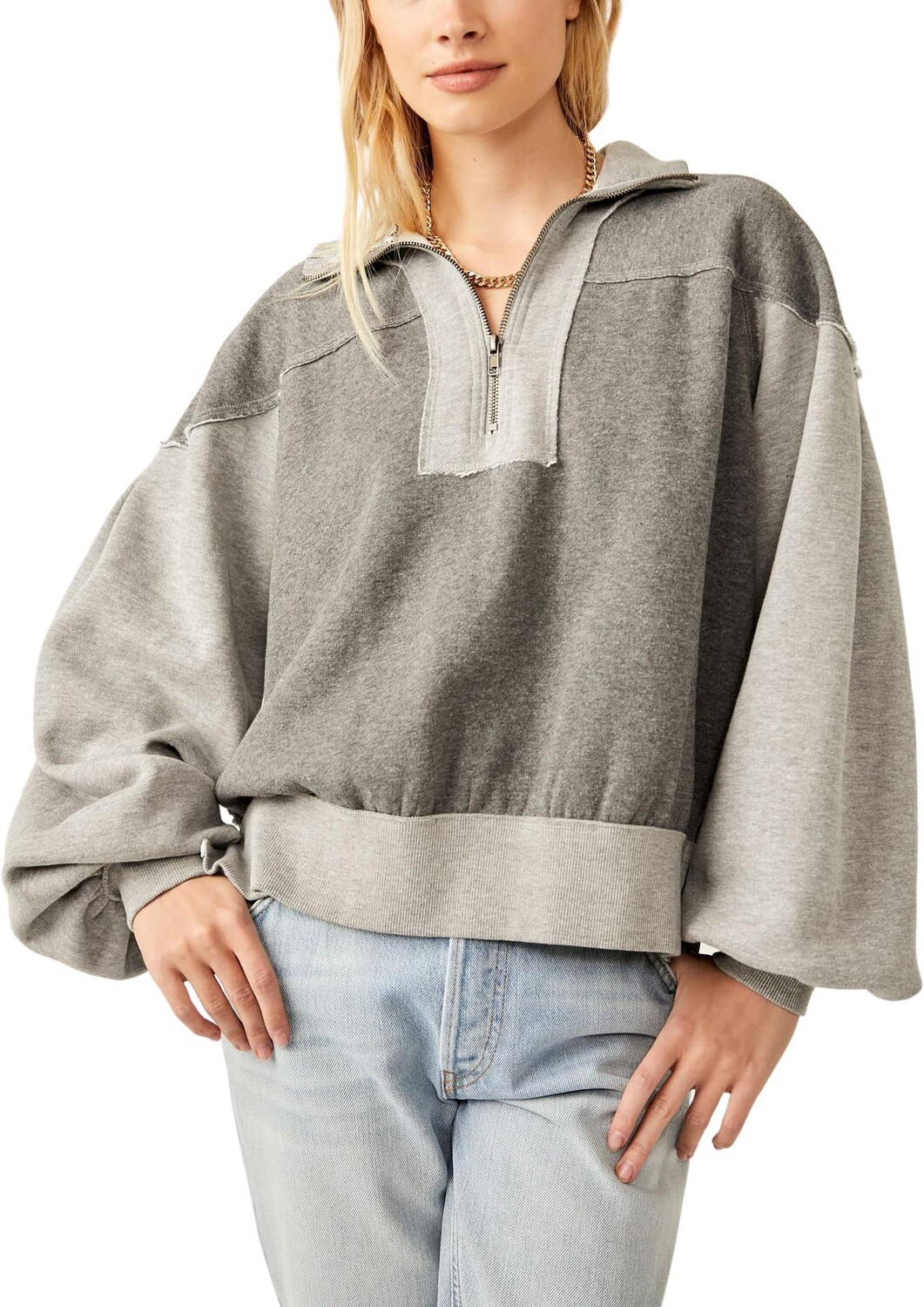

Свитер Kassey 1/2 Zip Free People, цвет Heather Grey