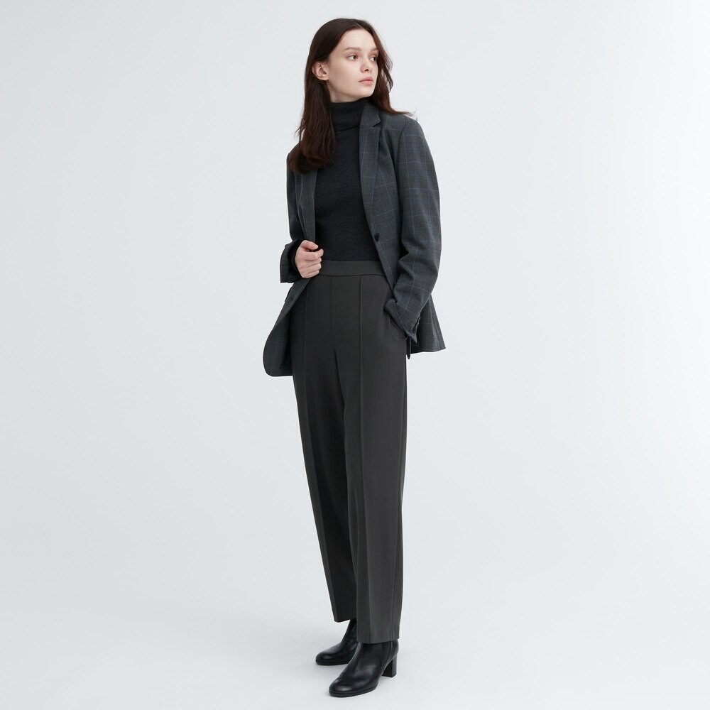 

Брюки Uniqlo прямые повседневные широкие, темно-серый