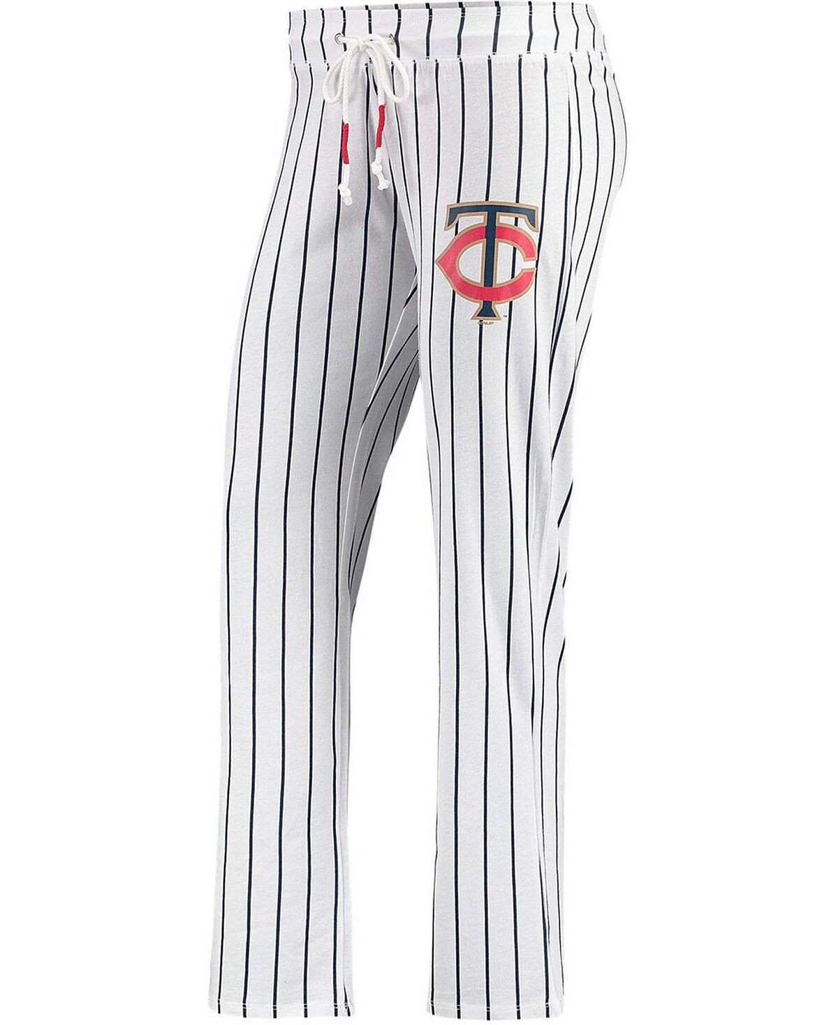 

Женские белые ночные брюки Minnesota Twins Vigor в тонкую полоску Concepts Sport, белый