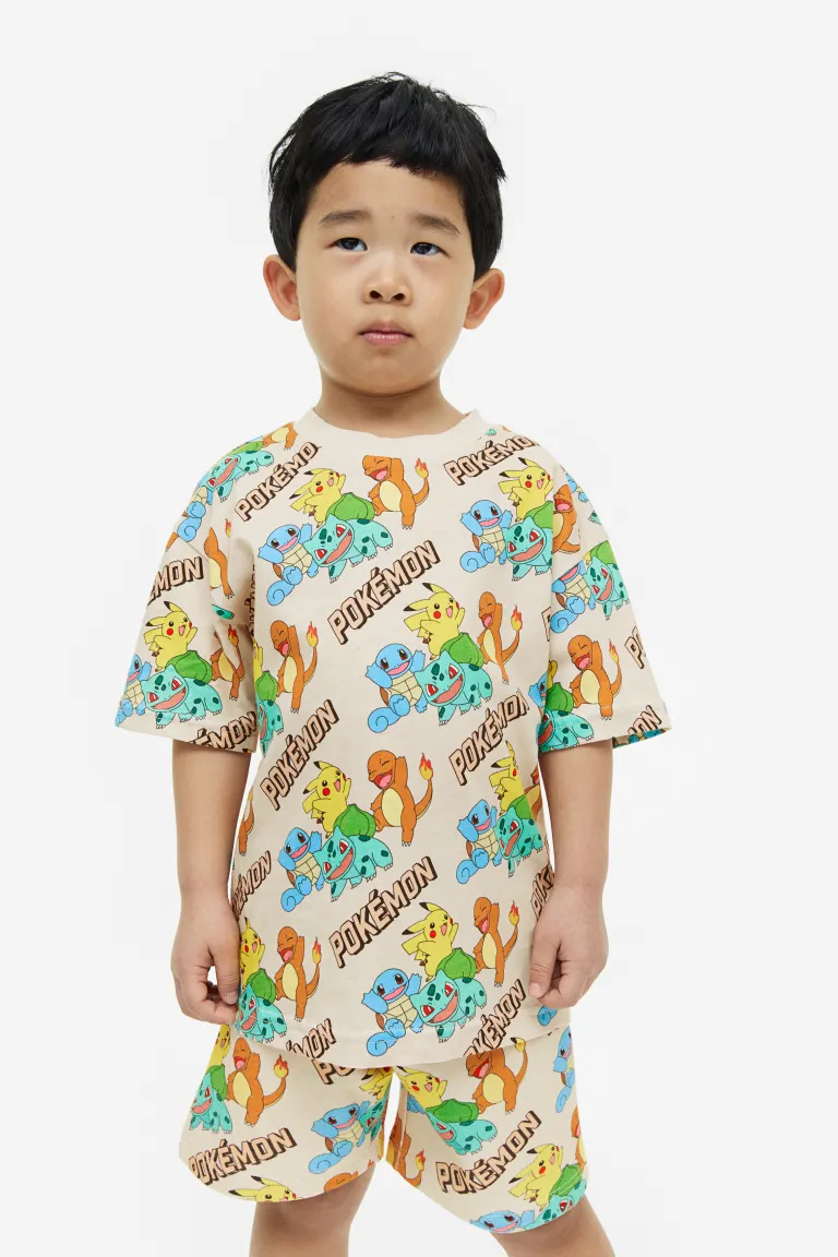

2 пары шорт из джерси с принтом H&M, розовый