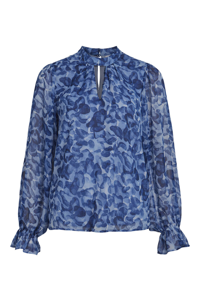 Полупрозрачная блузка с длинными рукавами Vila, синий