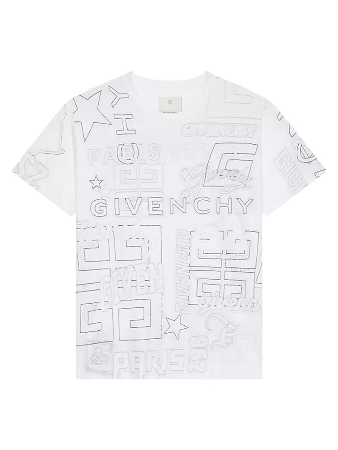 

Хлопковая футболка оверсайз с логотипом Givenchy, синий
