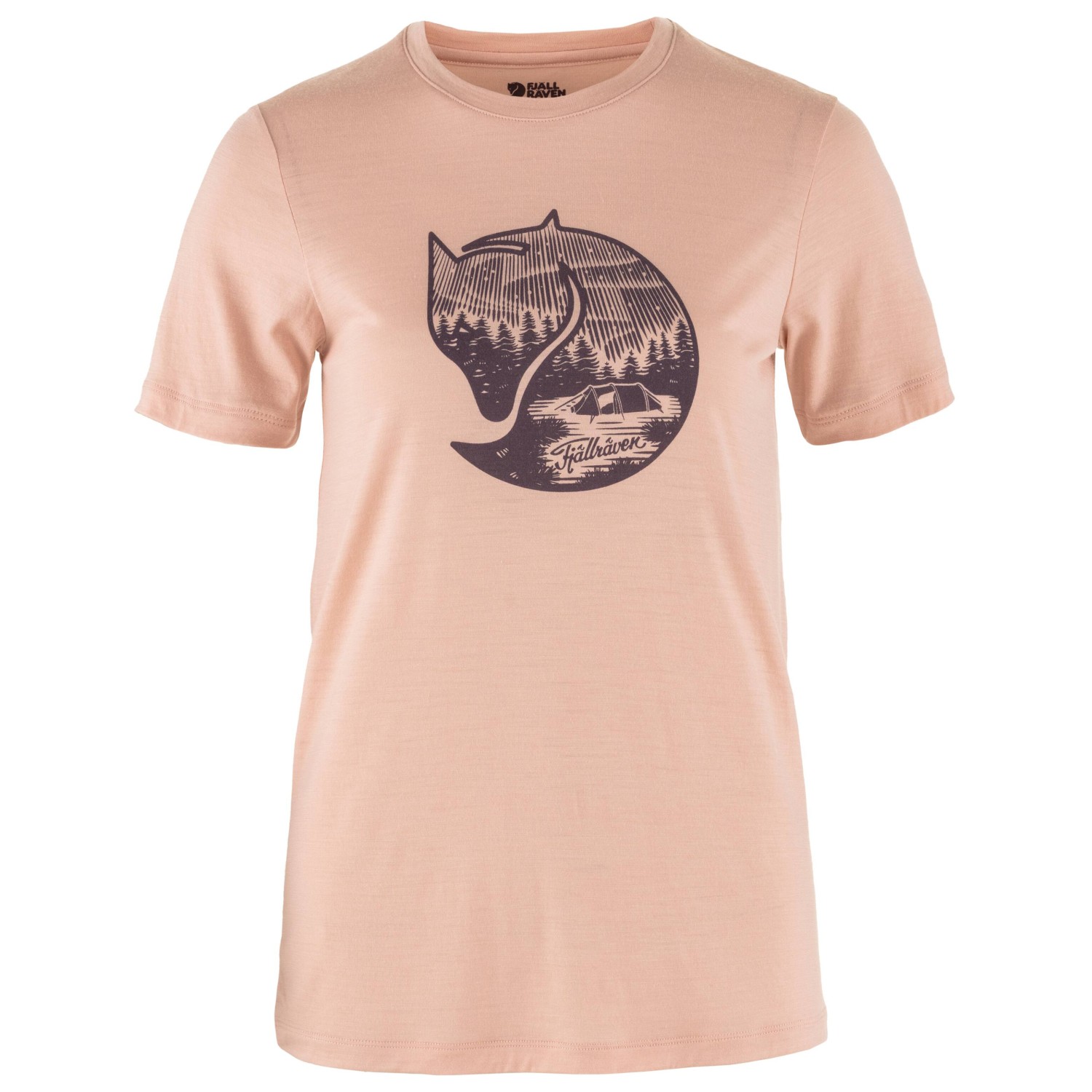 Рубашка из мериноса Fjällräven Women's Abisko Wool Fox S/S, цвет Chalk Rose/Port