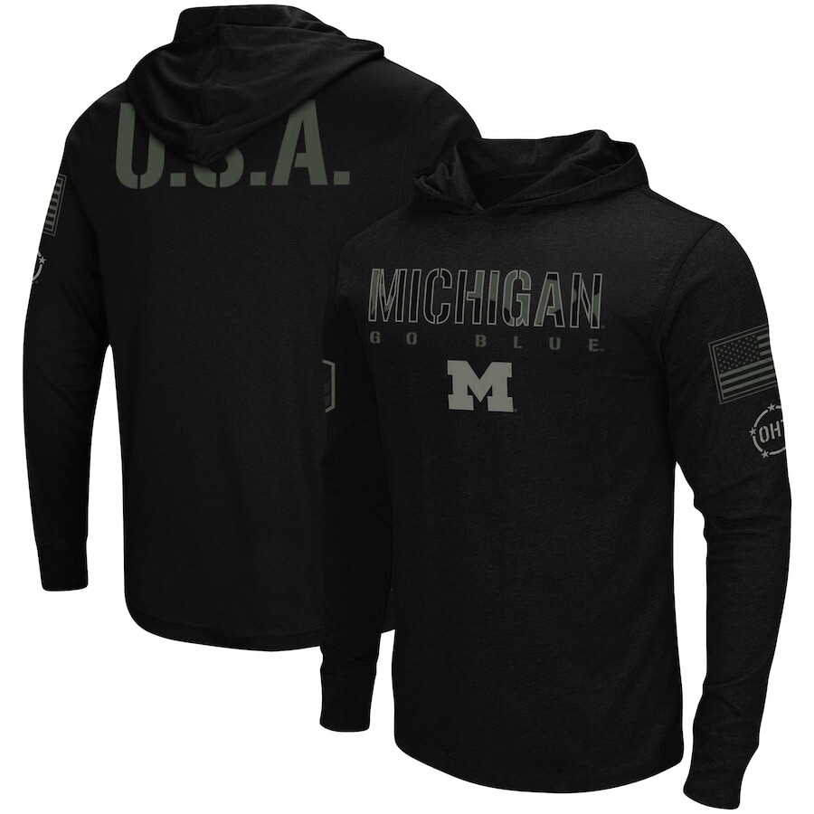 

Футболка с длинным рукавом Colosseum Michigan Wolverines, черный