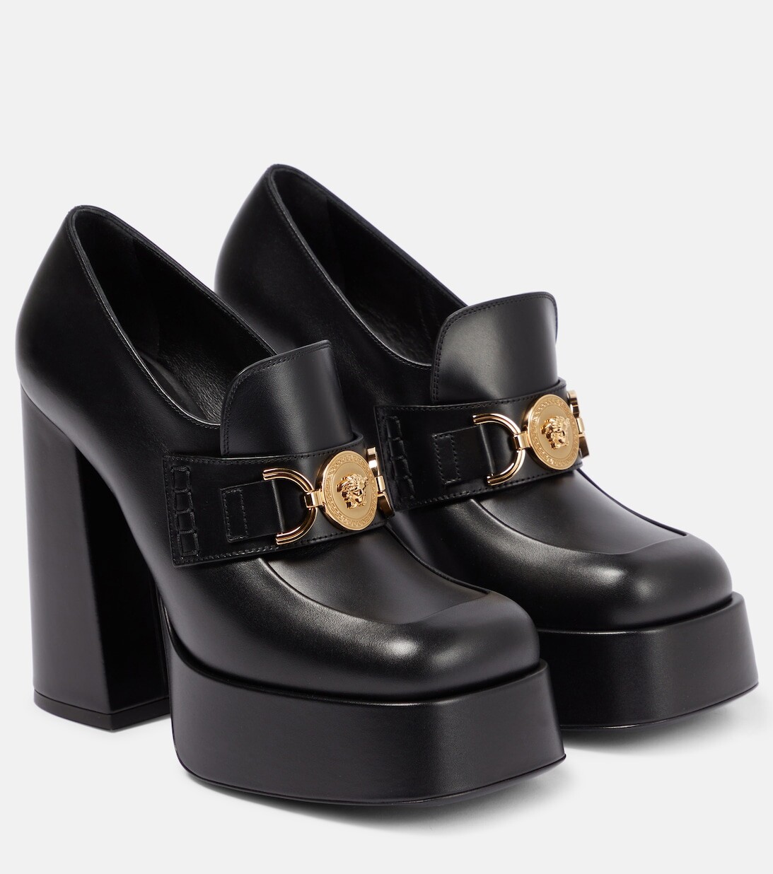 

Кожаные лоферы на платформе Aevitas Versace, черный