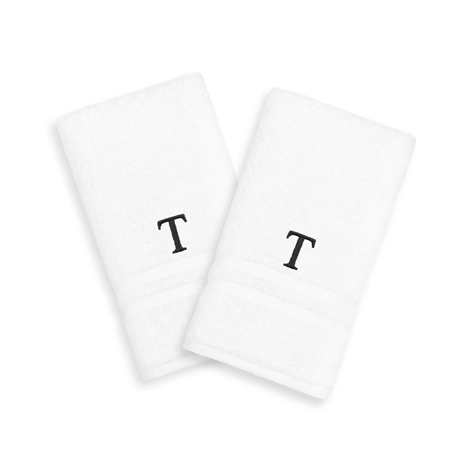 

Linum Home Textiles, 2 упаковки черных полотенец для рук с монограммой