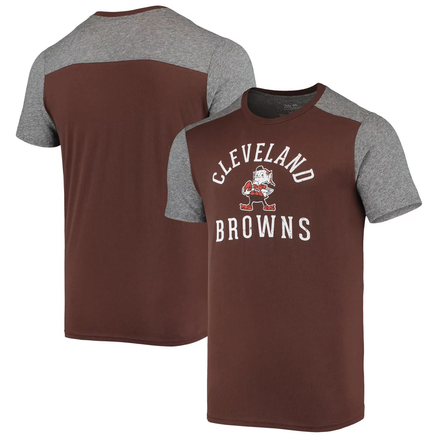 Мужская коричневая/серая футболка с нитками Cleveland Browns Gridiron Classics Field Goal Slub Majestic lego 31129 majestic tiger