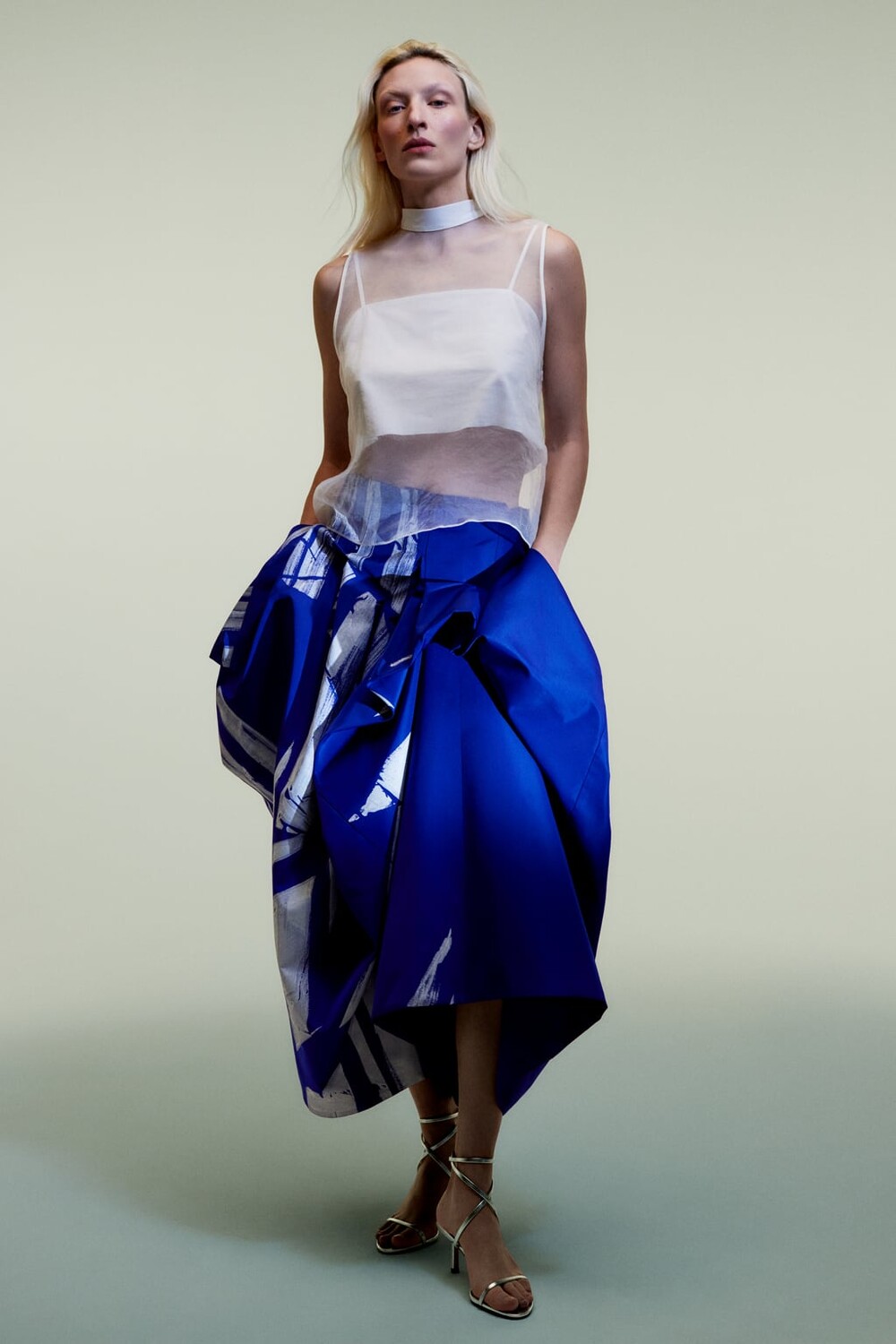 

Юбка с металлическими плисами ZARA
