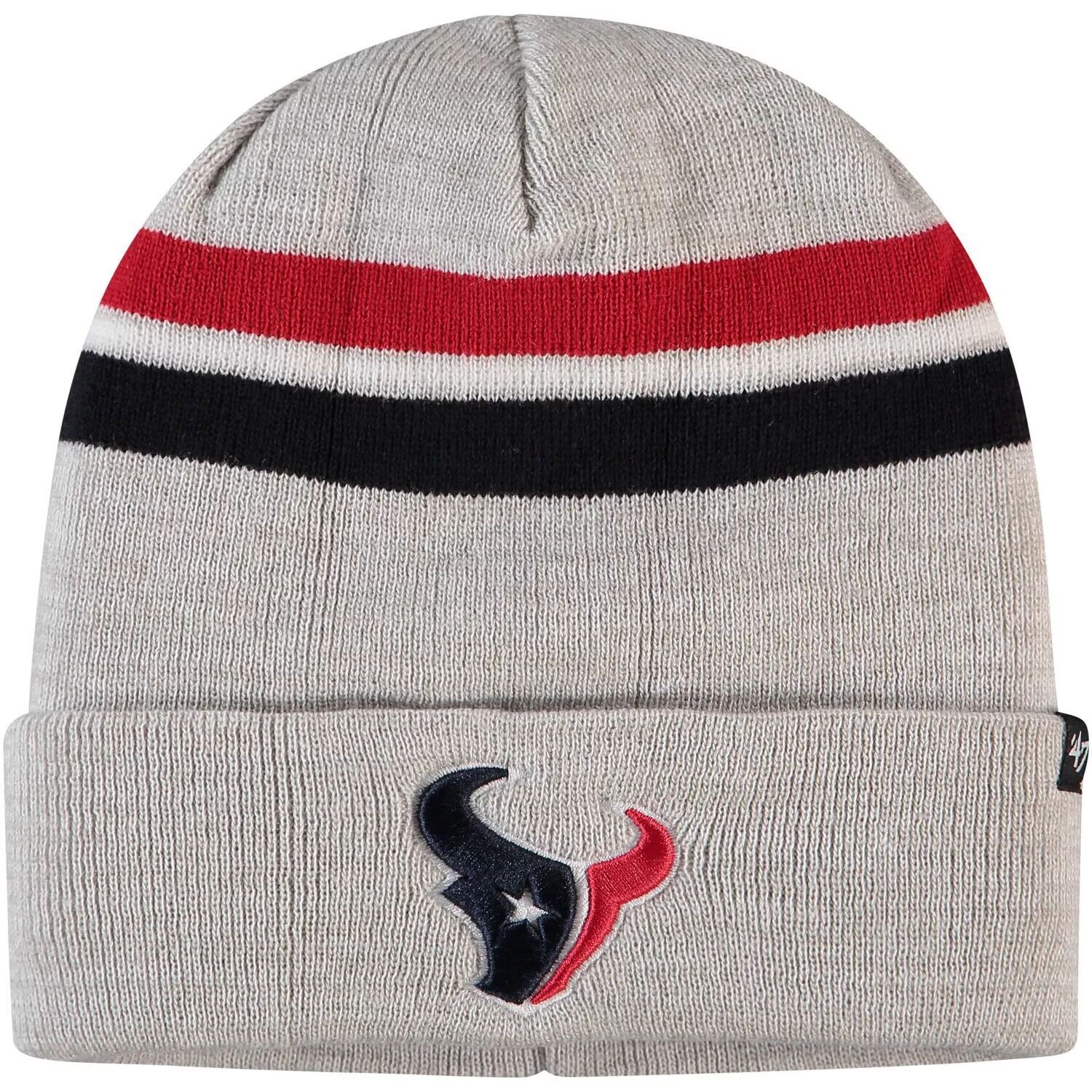 

Мужская серая вязаная шапка с манжетами '47 Houston Texans Monhegan 47 Brand
