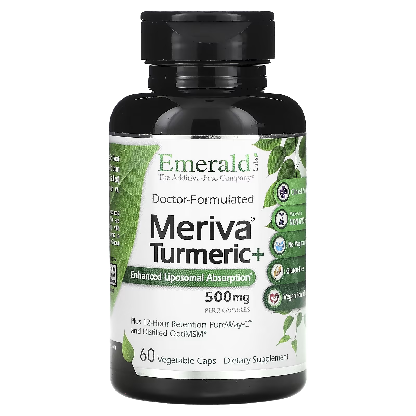 Куркума Emerald Laboratories Meriva 500 мг, 60 растительных капсул средиземноморский оливковый лист emerald laboratories 500 мг 60 растительных капсул