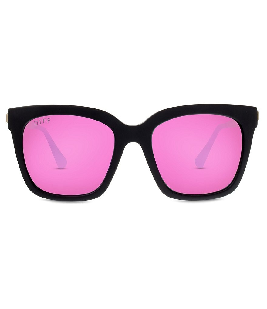 DIFF Eyewear Поляризационные зеркальные квадратные солнцезащитные очки Bella, черный