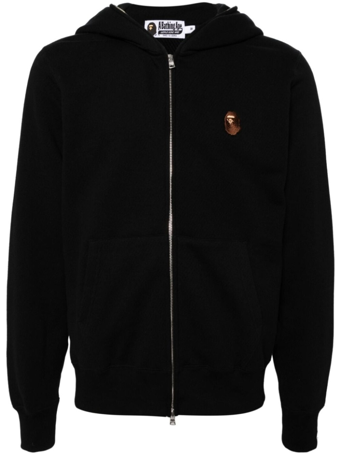 

A BATHING APE куртка с капюшоном и нашивкой-логотипом, черный
