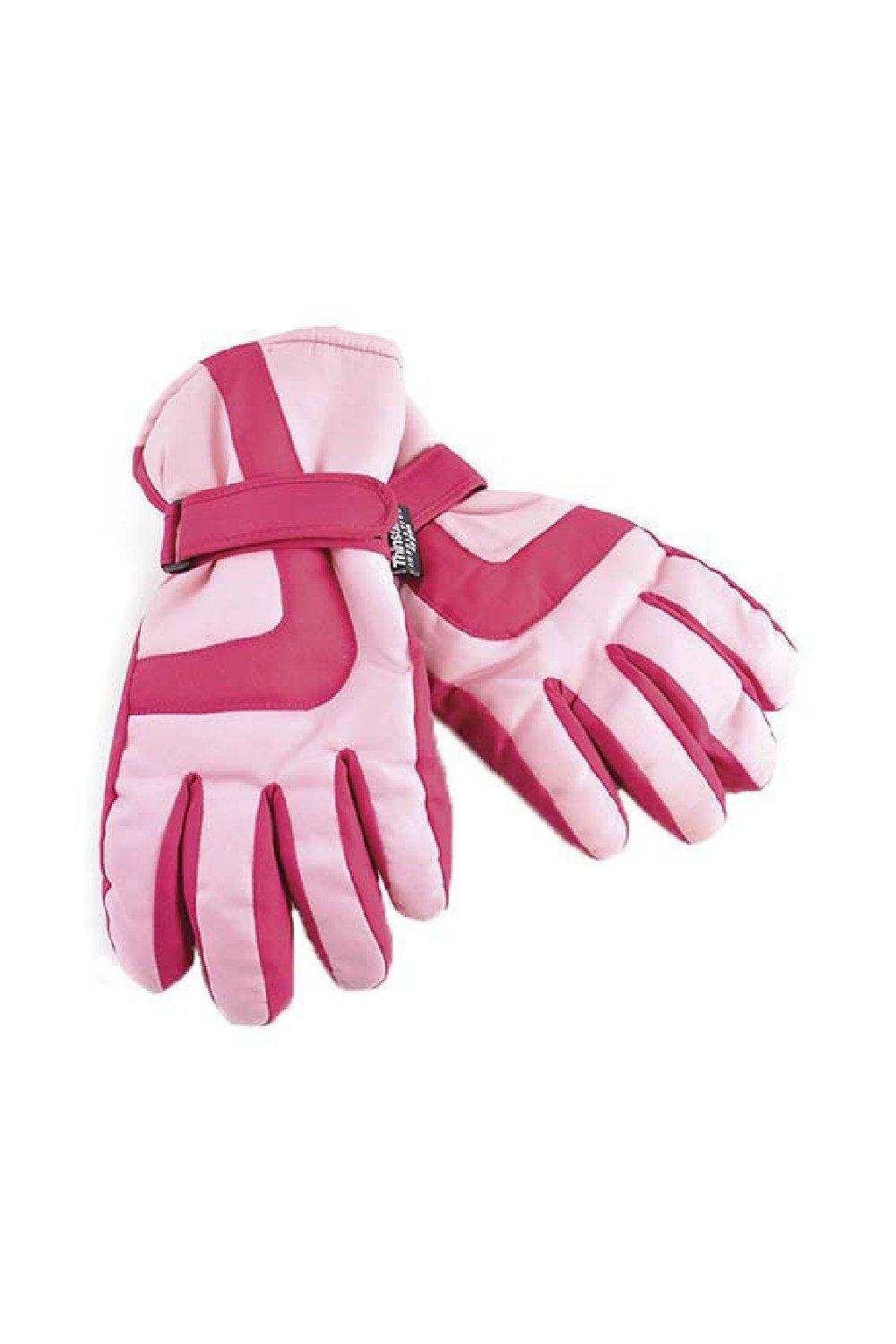 цена Термальные водонепроницаемые лыжные перчатки Thinsulate, розовый