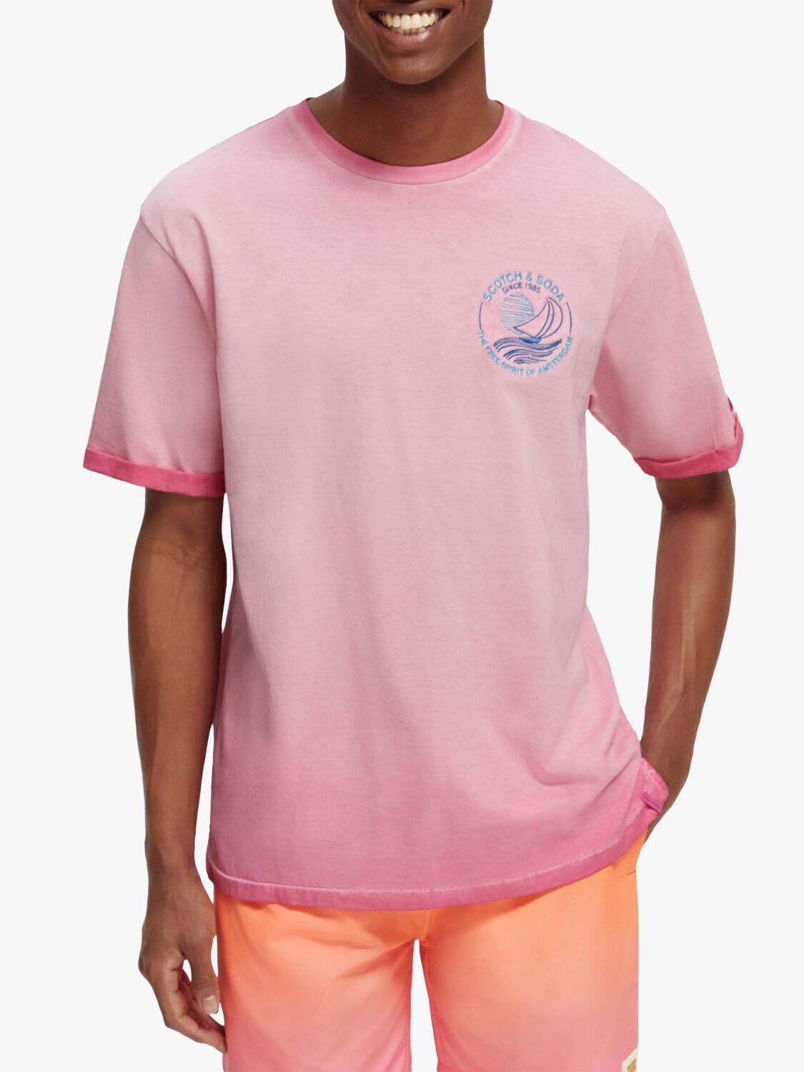

Футболка Scotch & Soda Artwork Cold Dye Organic, 1095 — Сериз