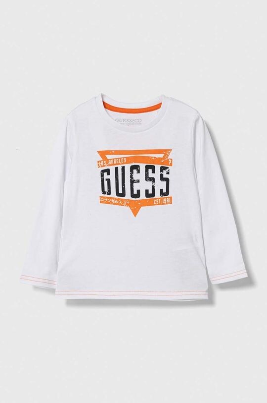 

Хлопковая рубашка с длинными рукавами для мальчиков и девочек Guess, белый
