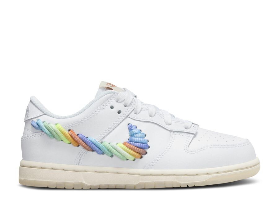 

Кроссовки Nike Dunk Low Ps 'Rainbow Lace Swoosh', белый