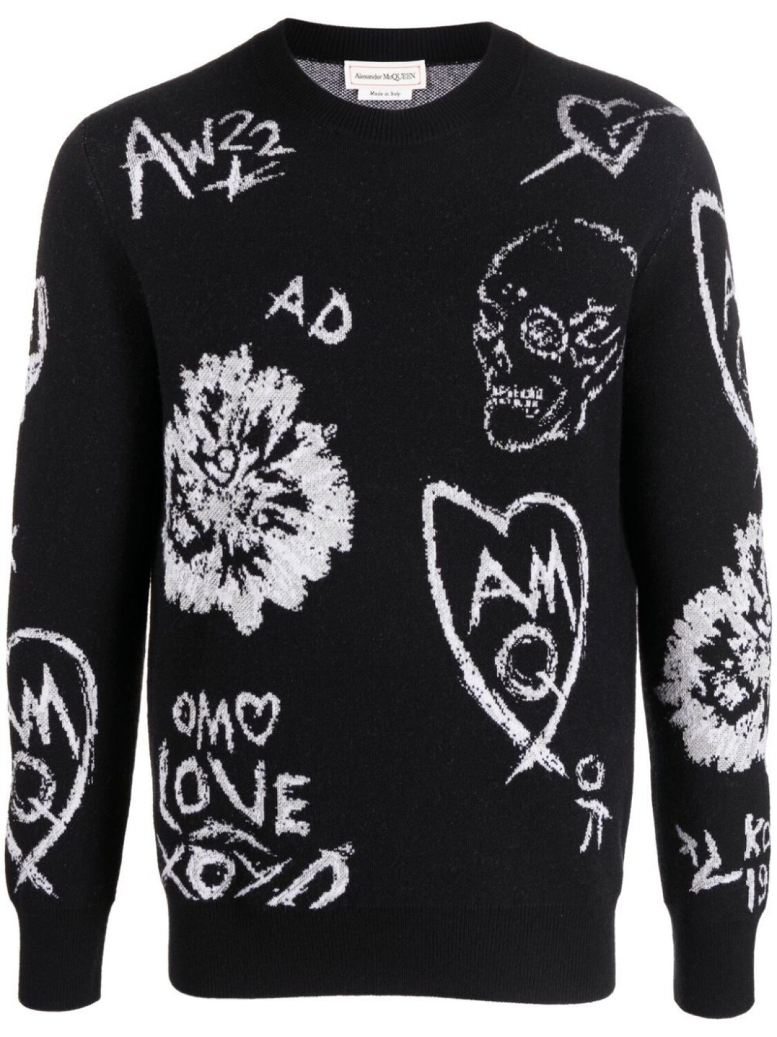 

Джемпер с жаккардовым принтом Alexander McQueen, черный