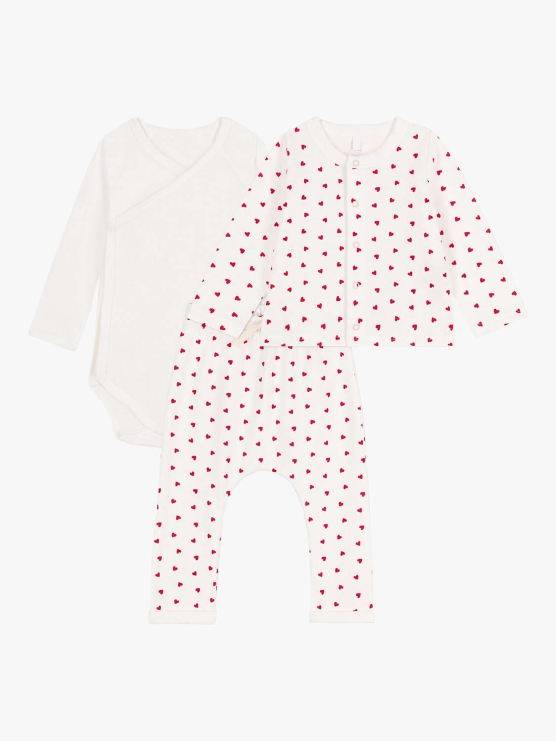 

Хлопковый комбинезон Petit Bateau Baby Heart, белый