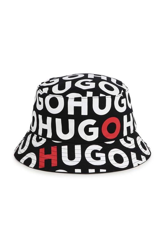 Hugo Детская двусторонняя хлопковая шапка, черный
