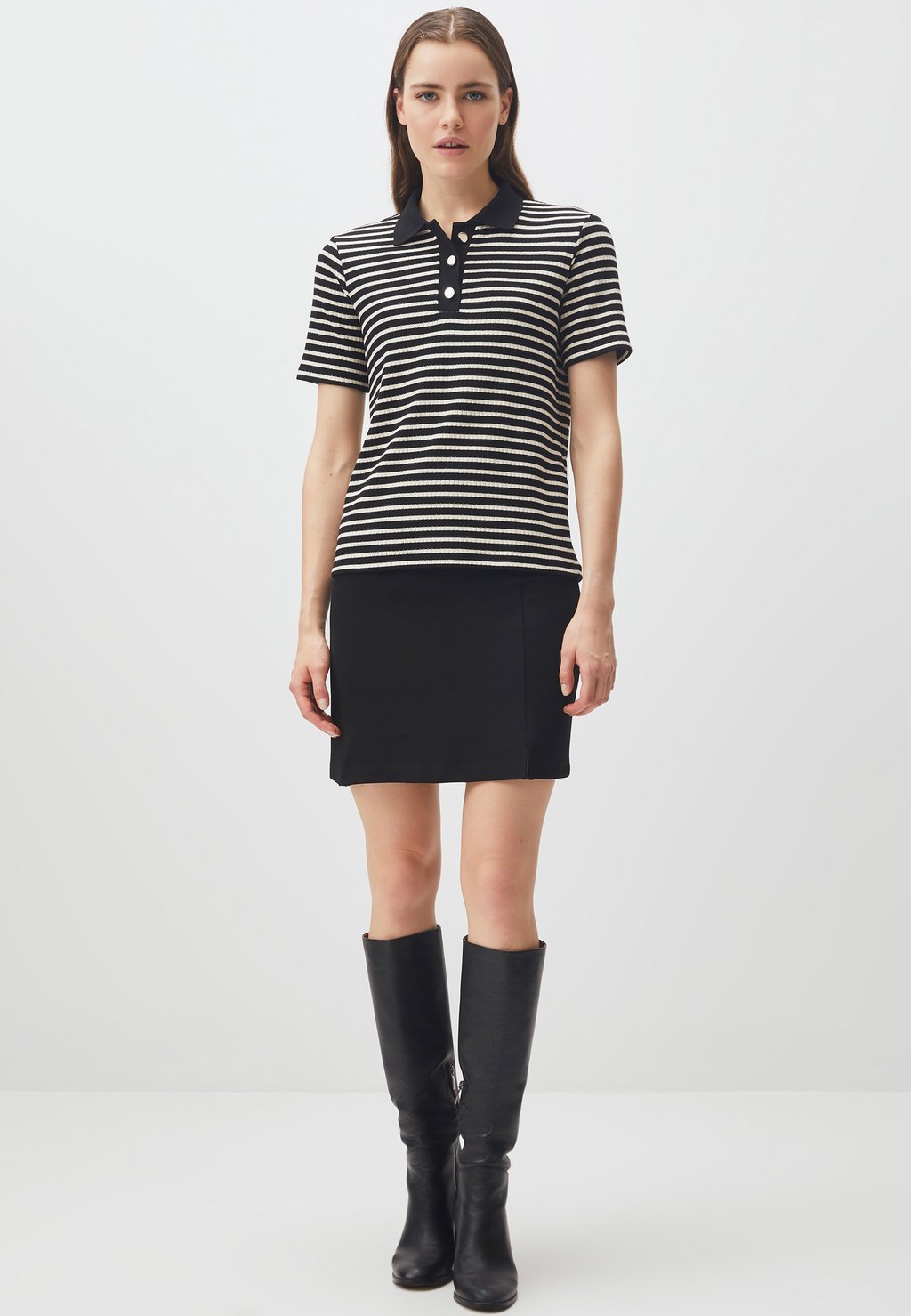 

Рубашка поло COLLAR SHORT SLEEVED STRIPED Jimmy Key, черный