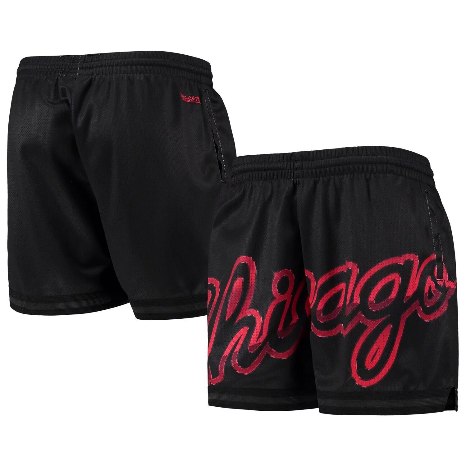 

Женские шорты из сетки Mitchell & Ness Black Chicago Bulls Big Face 4.0