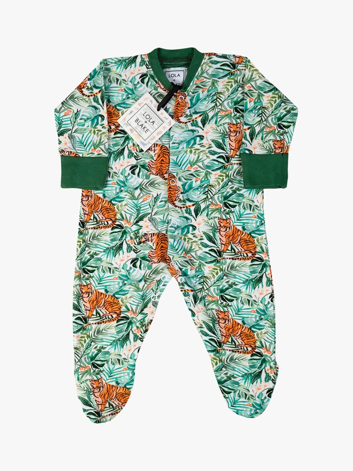 

Комбинезон для сна Lola + Blake Baby Tiger Jungle, зеленый